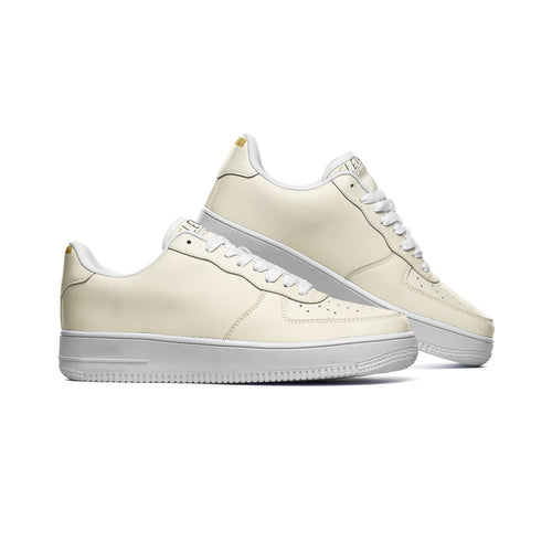 Elevate - Cream Low Top Leather Sneakers