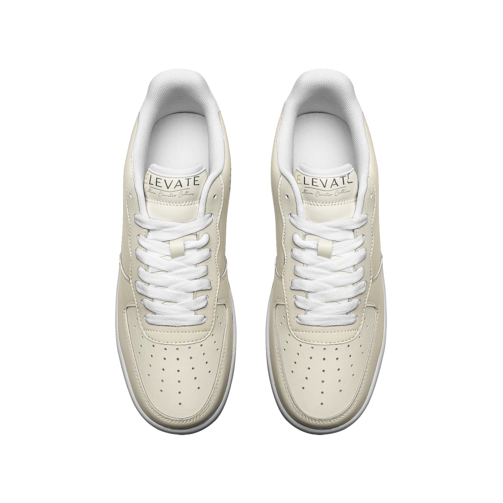 Elevate - Cream Low Top Leather Sneakers