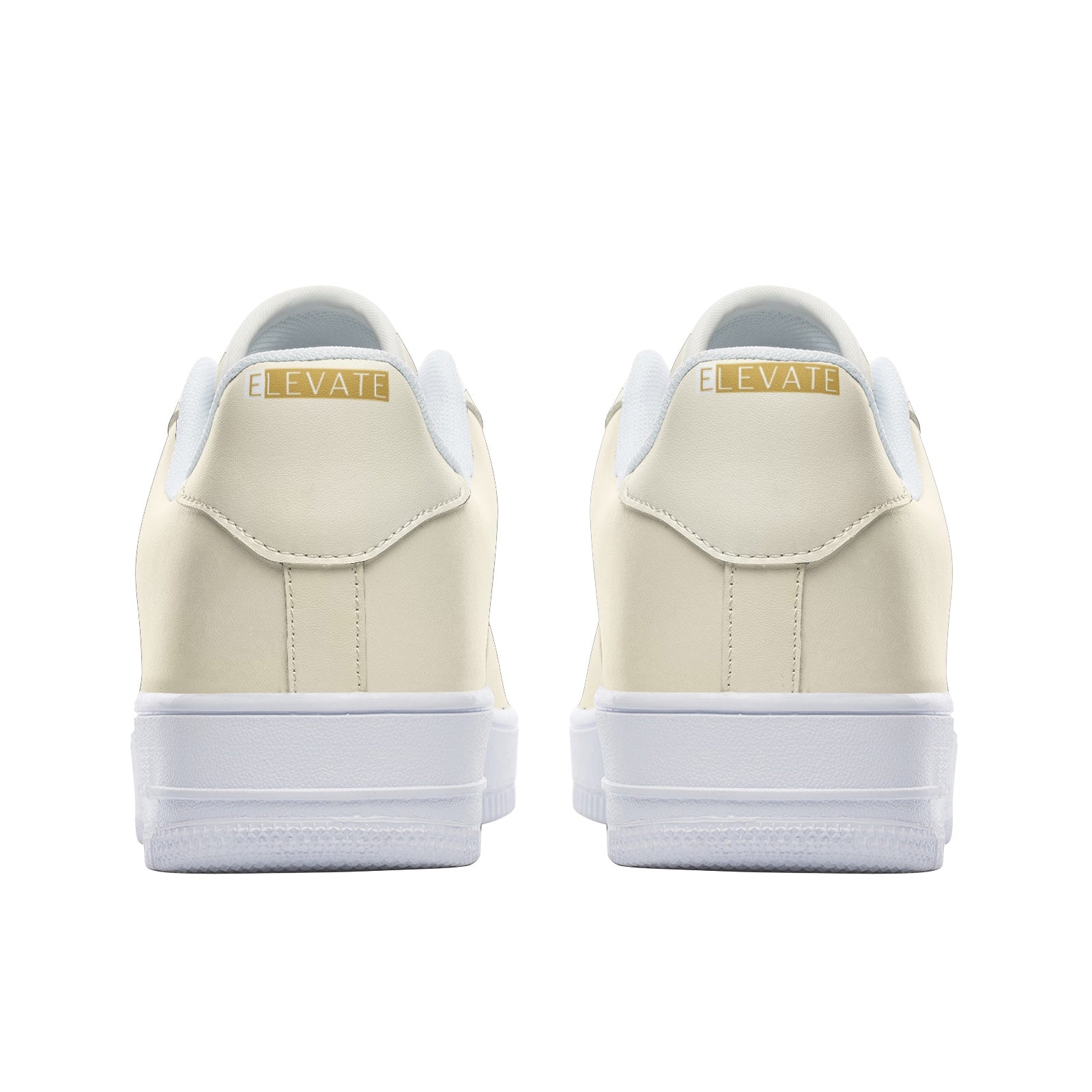 Elevate - Cream Low Top Leather Sneakers